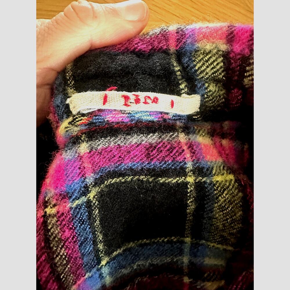 Péro Hand Embroidered Wool Plaid Shirt Jacket Made in India Artisan - Picture 10 of 10